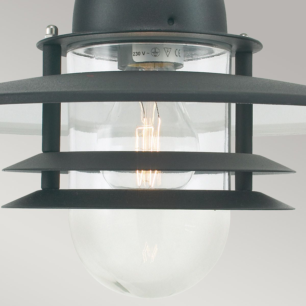 Oslo 1 Light Chain Lantern - Black/Galvanised IP55 E27