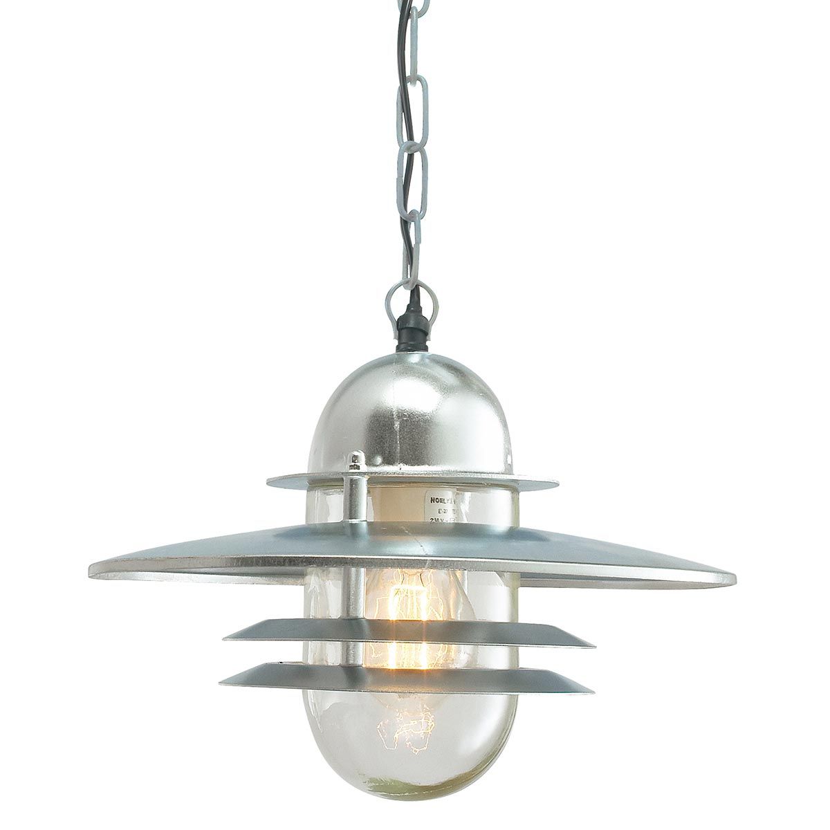 Oslo 1 Light Chain Lantern - Black/Galvanised IP55 E27