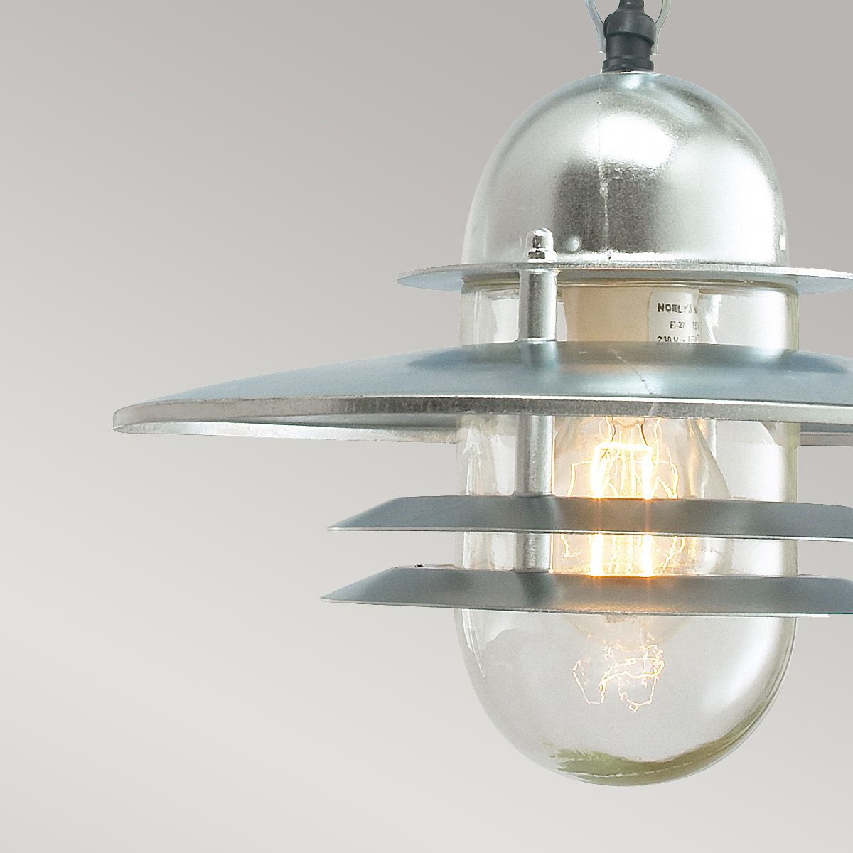 Oslo 1 Light Chain Lantern - Black/Galvanised IP55 E27