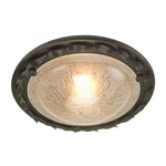 Olivia 1 Light Flush - Black & Gold Patina/ Ivory & Gold Patina E27