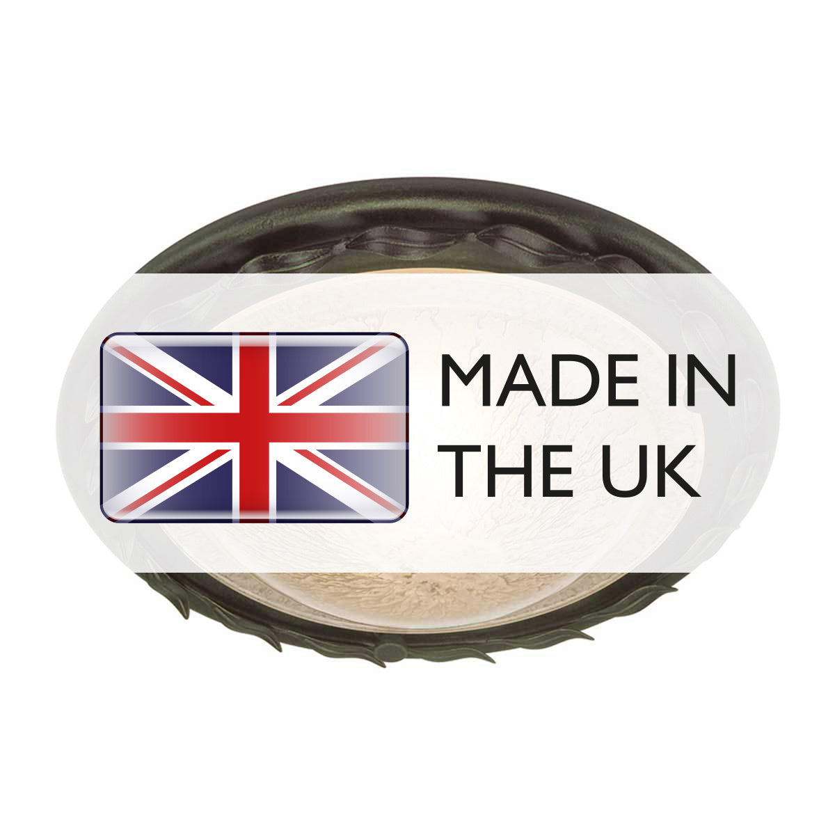 Olivia 1 Light Flush - Black & Gold Patina/ Ivory & Gold Patina E27