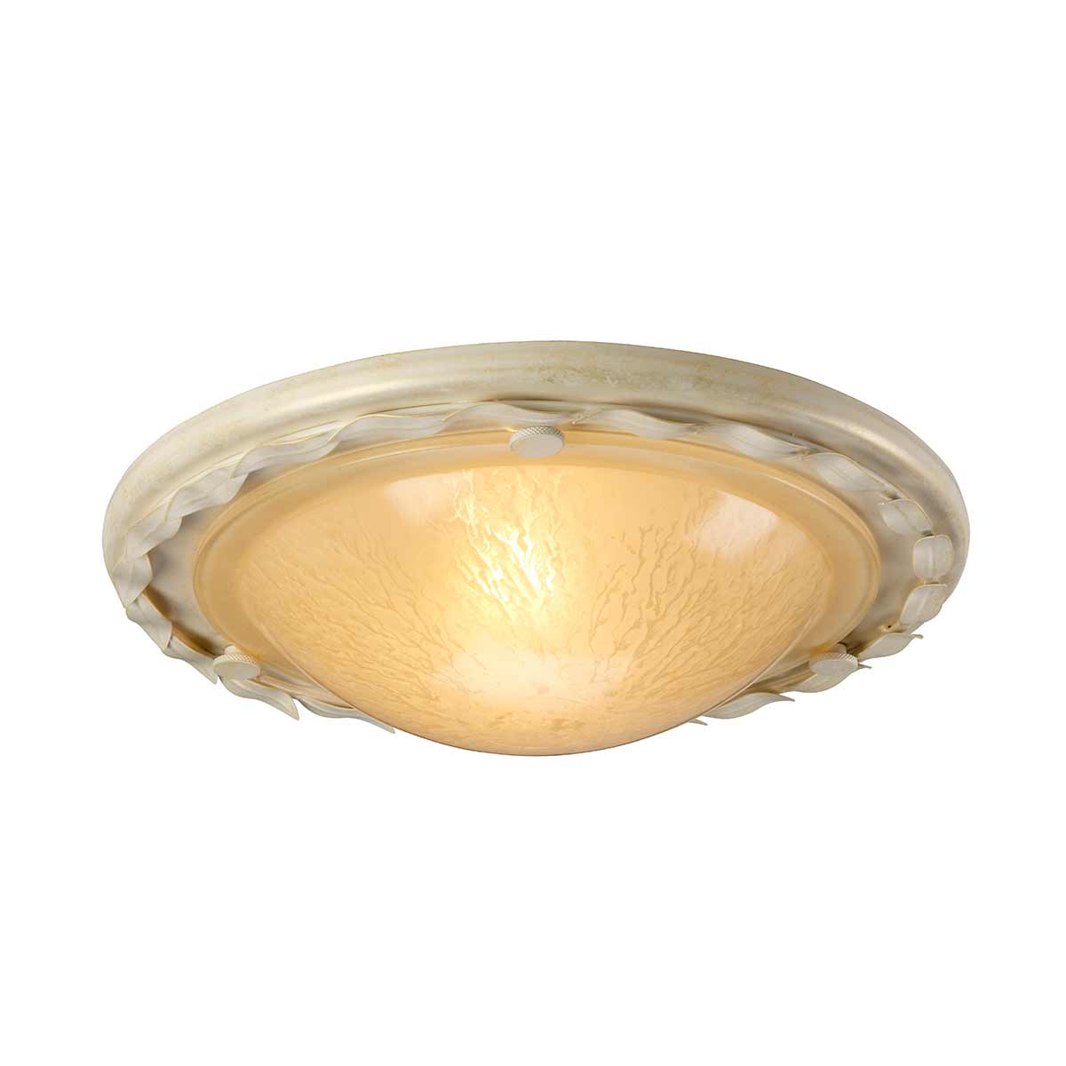 Olivia 1 Light Flush - Black & Gold Patina/ Ivory & Gold Patina E27