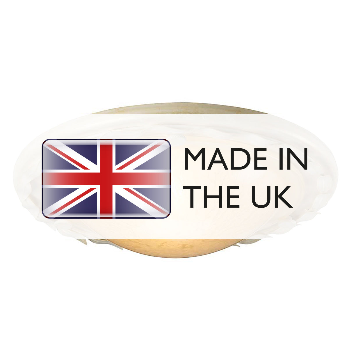 Olivia 1 Light Flush - Black & Gold Patina/ Ivory & Gold Patina E27