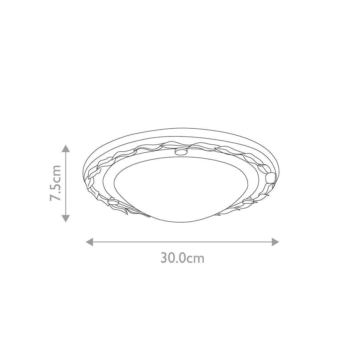 Olivia 1 Light Flush - Black & Gold Patina/ Ivory & Gold Patina E27