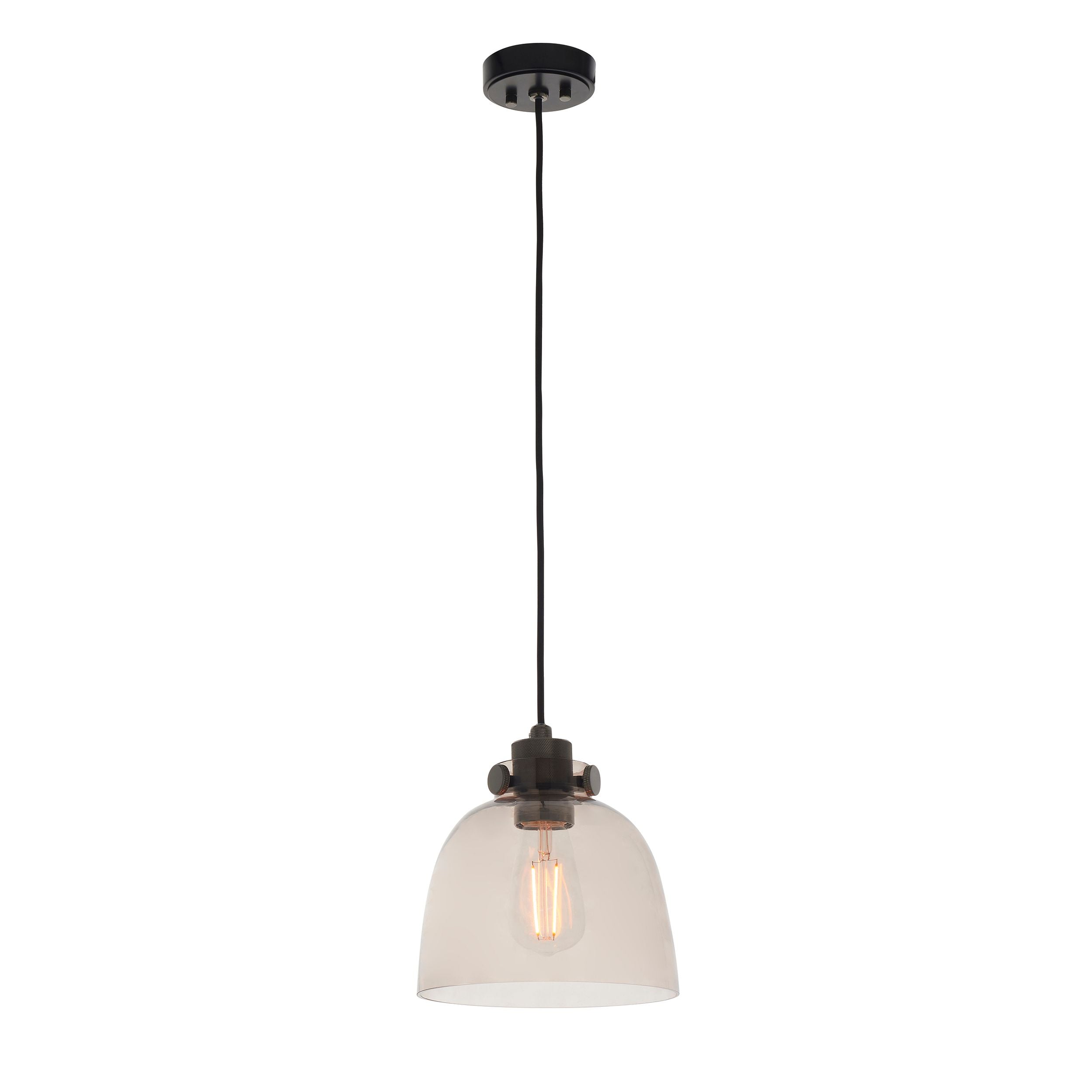 Lawson Tinted Glass & Black Chrome 1Lt Pendant - Various Styles