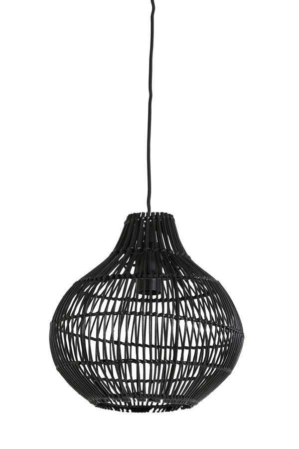 Pacino Small/Medium/Large Hanging Lamp Rattan Natural - Brown/Black Finish - Cusack Lighting