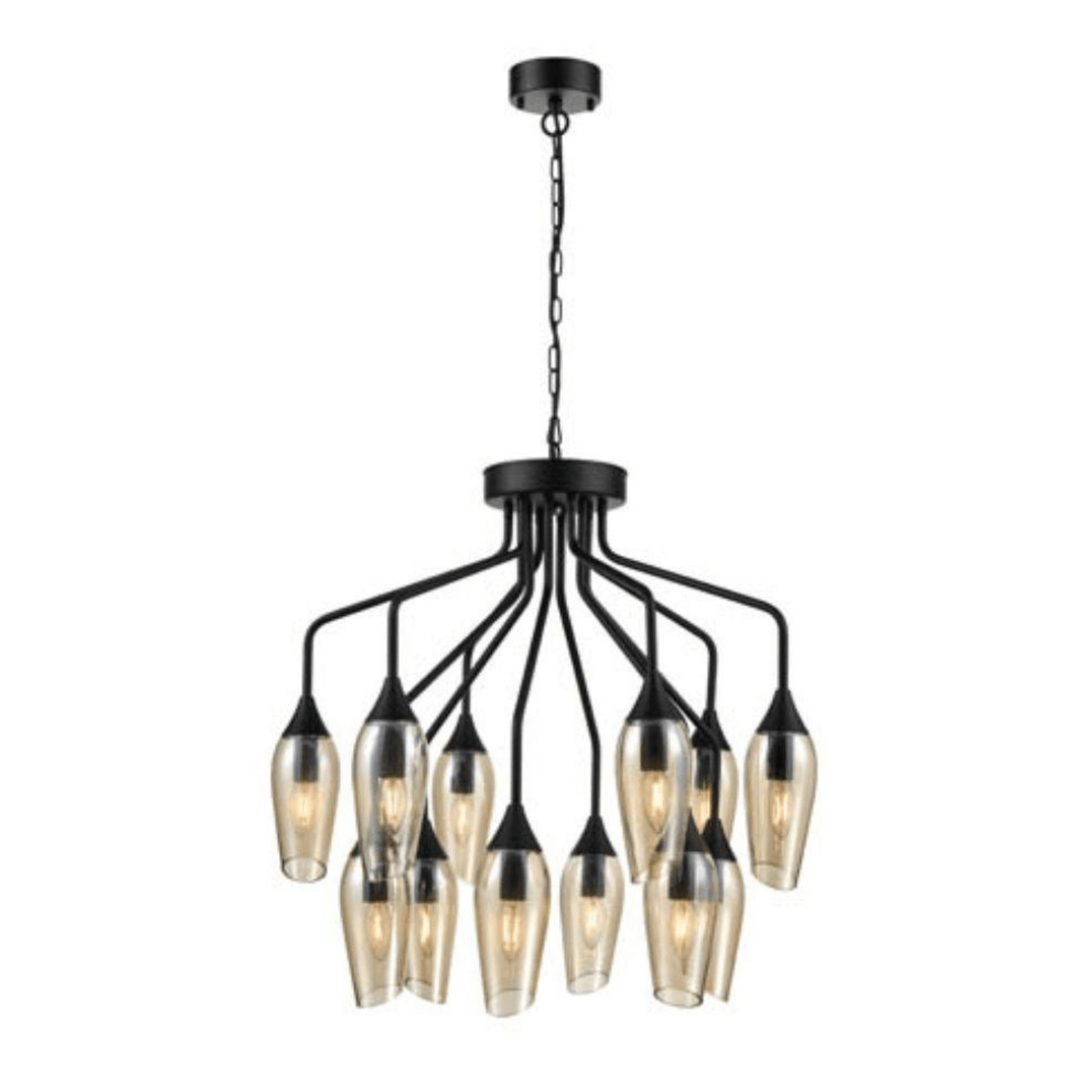 Panther 12lt Fitting Black - Smoked / Amber Glass