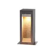 Parkstone LED Small Bollard – Basalt Stone & Steel Finish