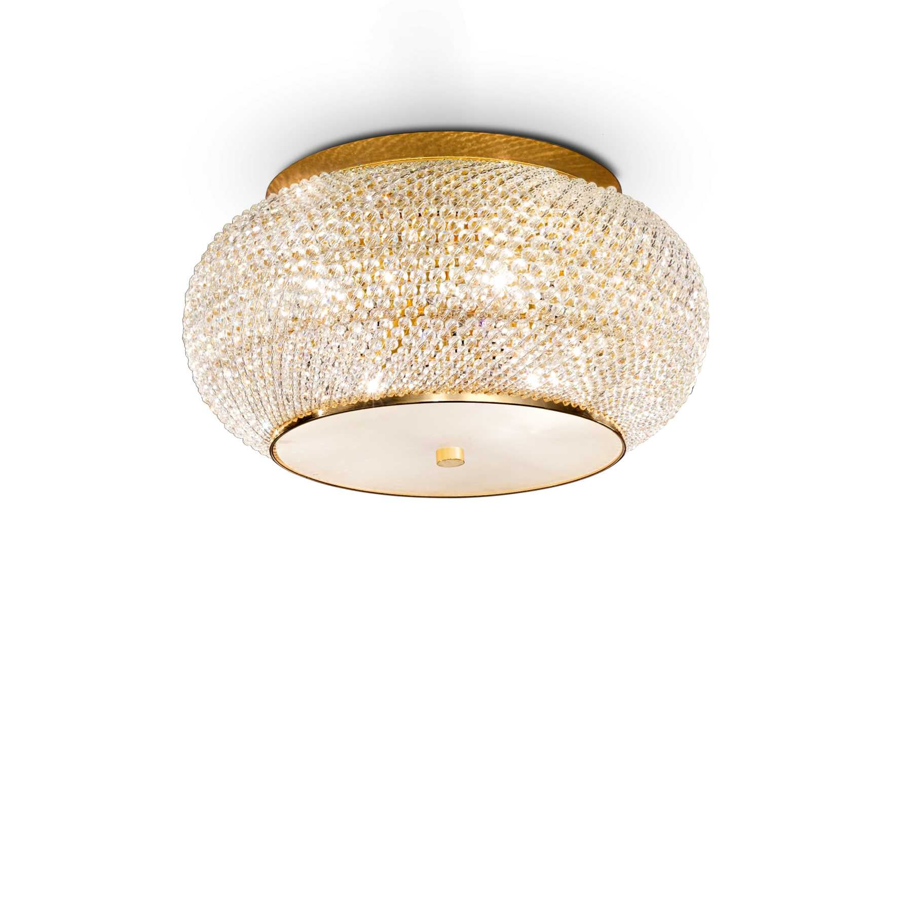 Pasha Flush Crystal Light - Chrome/Gold Finish - Cusack Lighting