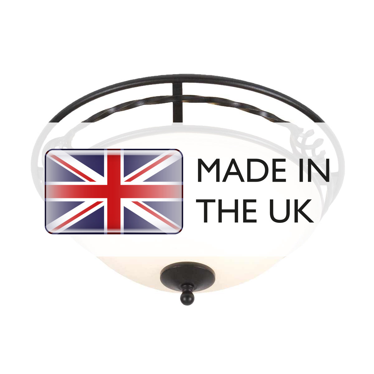 Pembroke Two Styles Flush Light - Black/Black & Gold E27