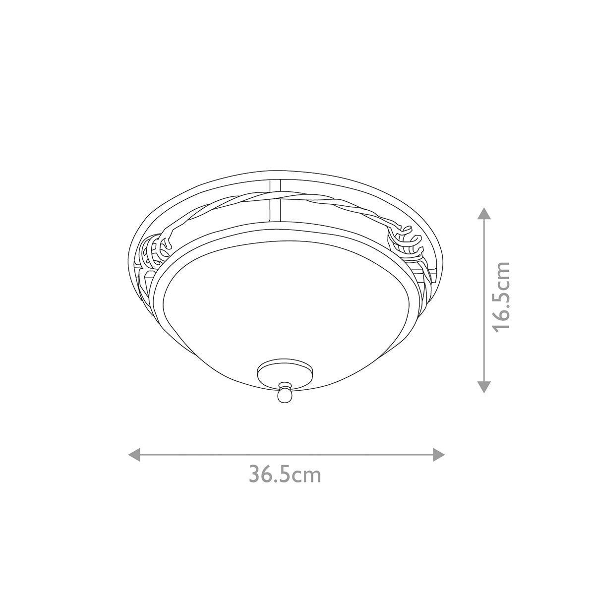 Pembroke Two Styles Flush Light - Black/Black & Gold E27