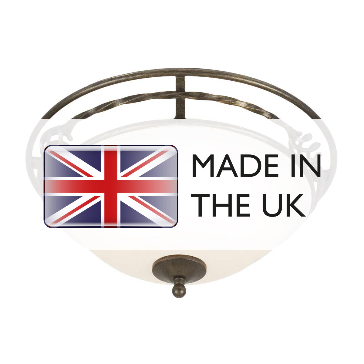 Pembroke Two Styles Flush Light - Black/Black & Gold E27