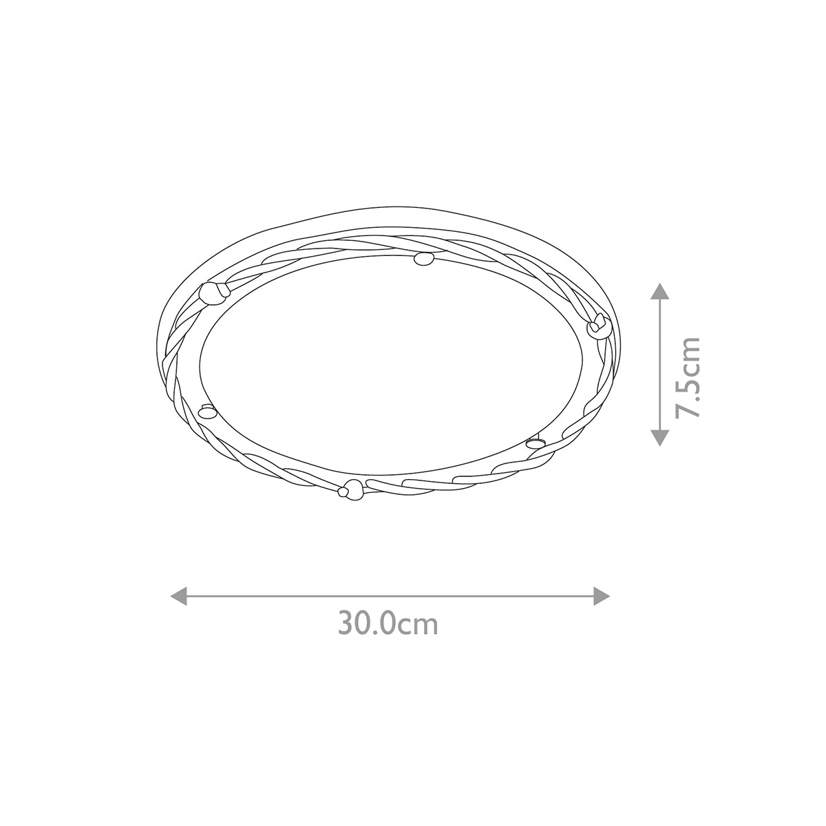 Pembroke Two Styles Flush Light - Black/Black & Gold E27