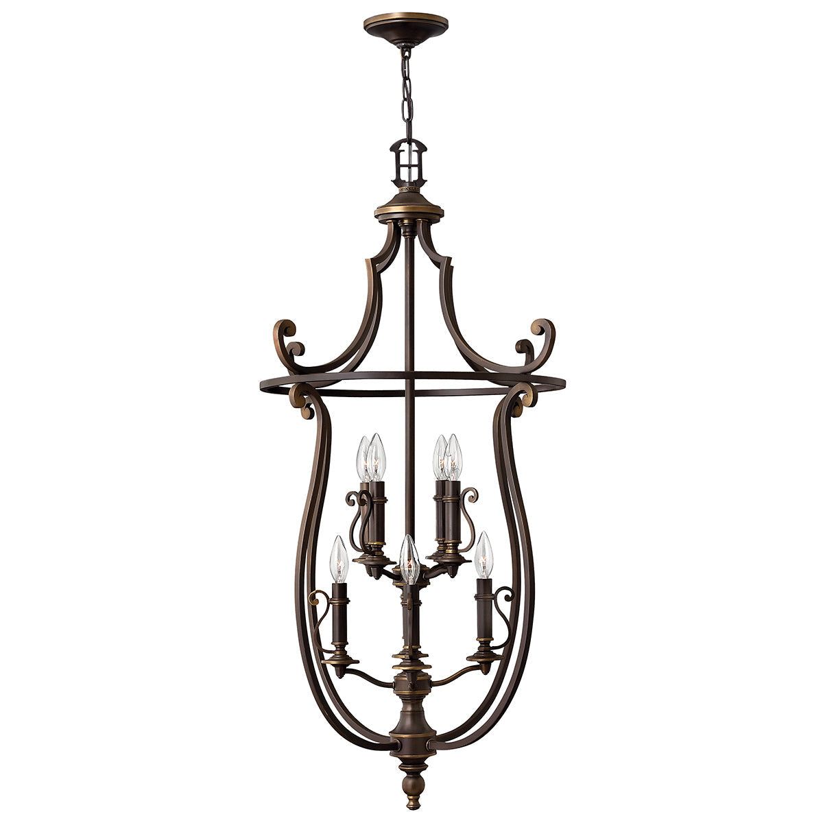 Plymouth 8Lt Double Height Ceiling Light - Olde Bronze Finish