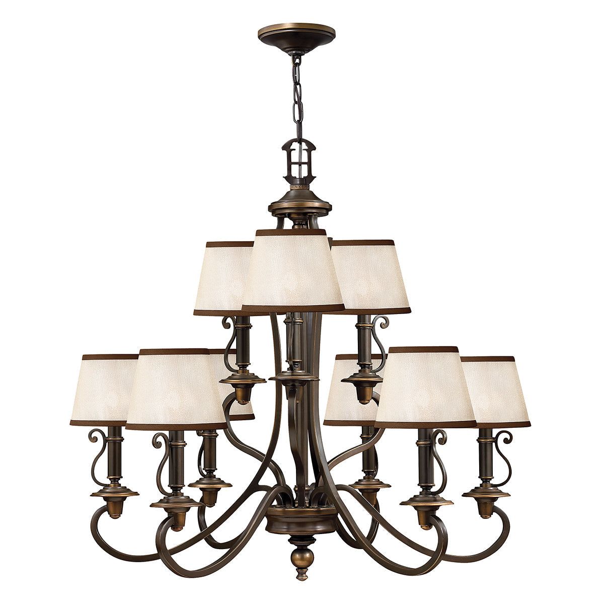 Plymouth 9Lt Double Height Ceiling Light- Olde Bronze Finish