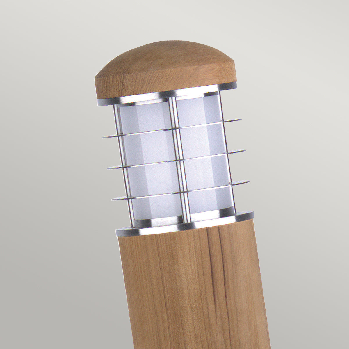 Poole Small Bollard – Teak & Steel Finish