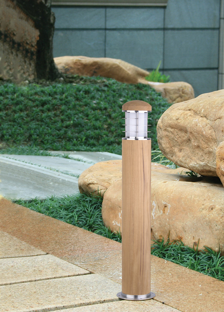 Poole Large Bollard – Teak & Steel Finish