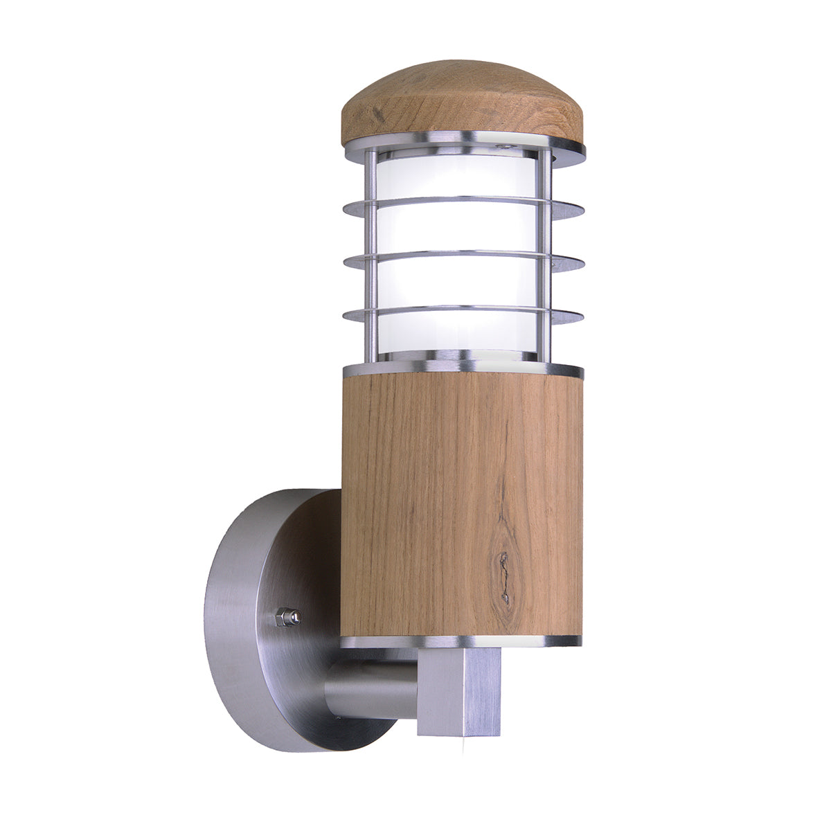Poole Wall Light - Teak & Steel Finish