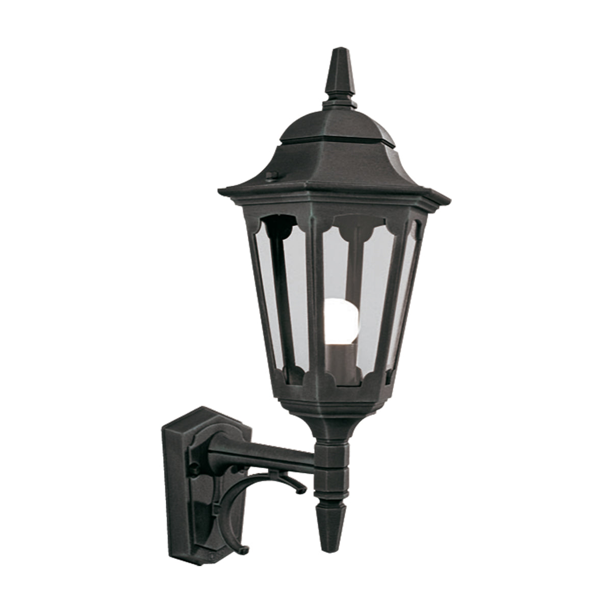 Parish Large & Up Wall Lantern - Black Finish