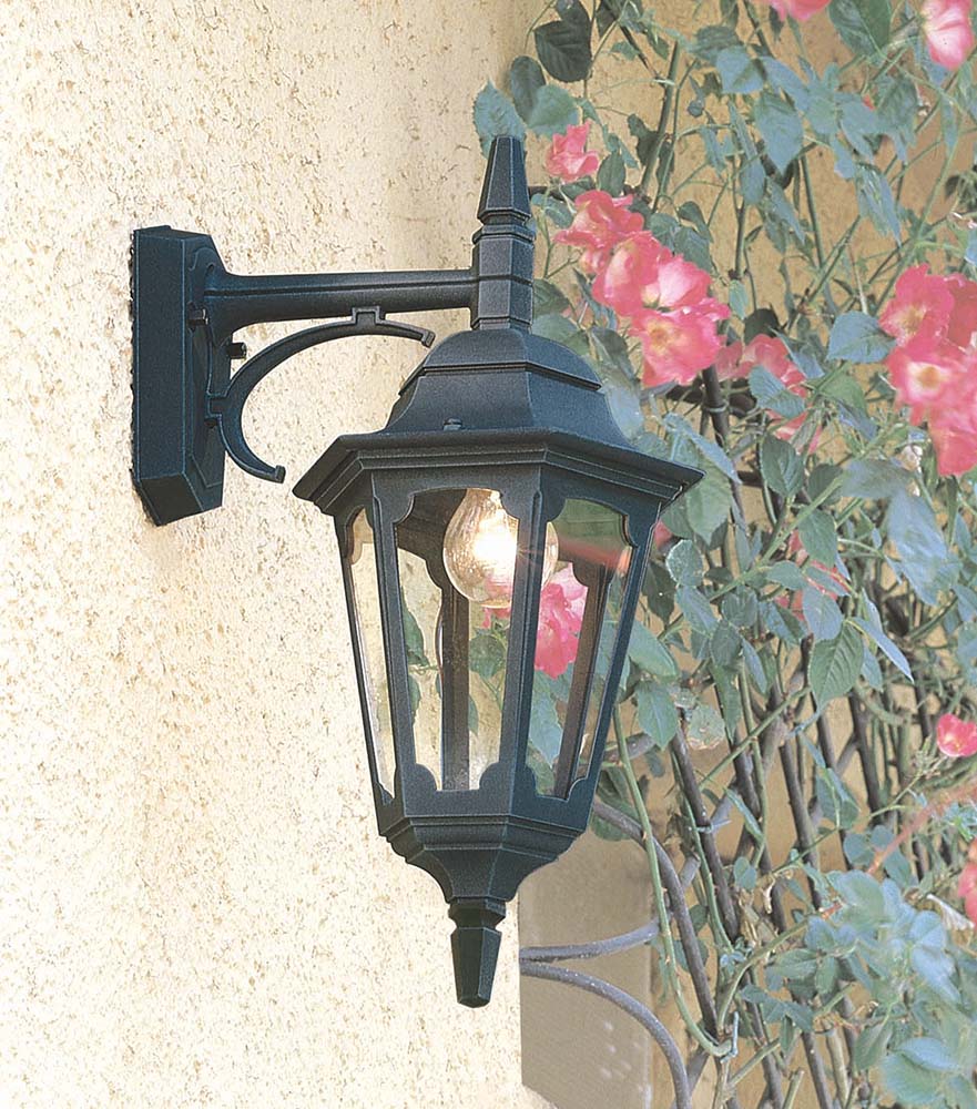 Parish Large & Down Wall Lantern - Black Finish
