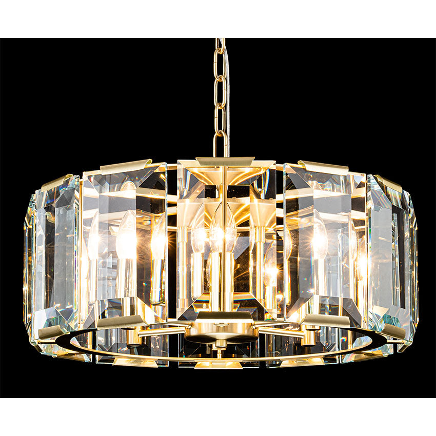 Presocia Crystal Ceiling Light -  Satin Brass Finish