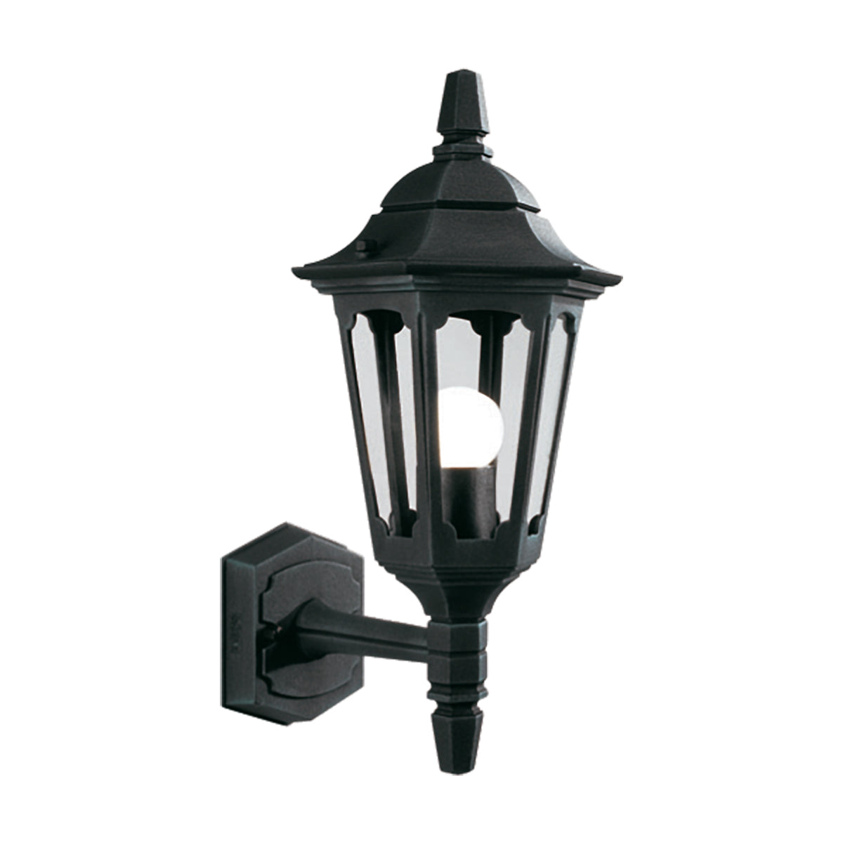 Parish Small & Up Wall Lantern - Black Finish