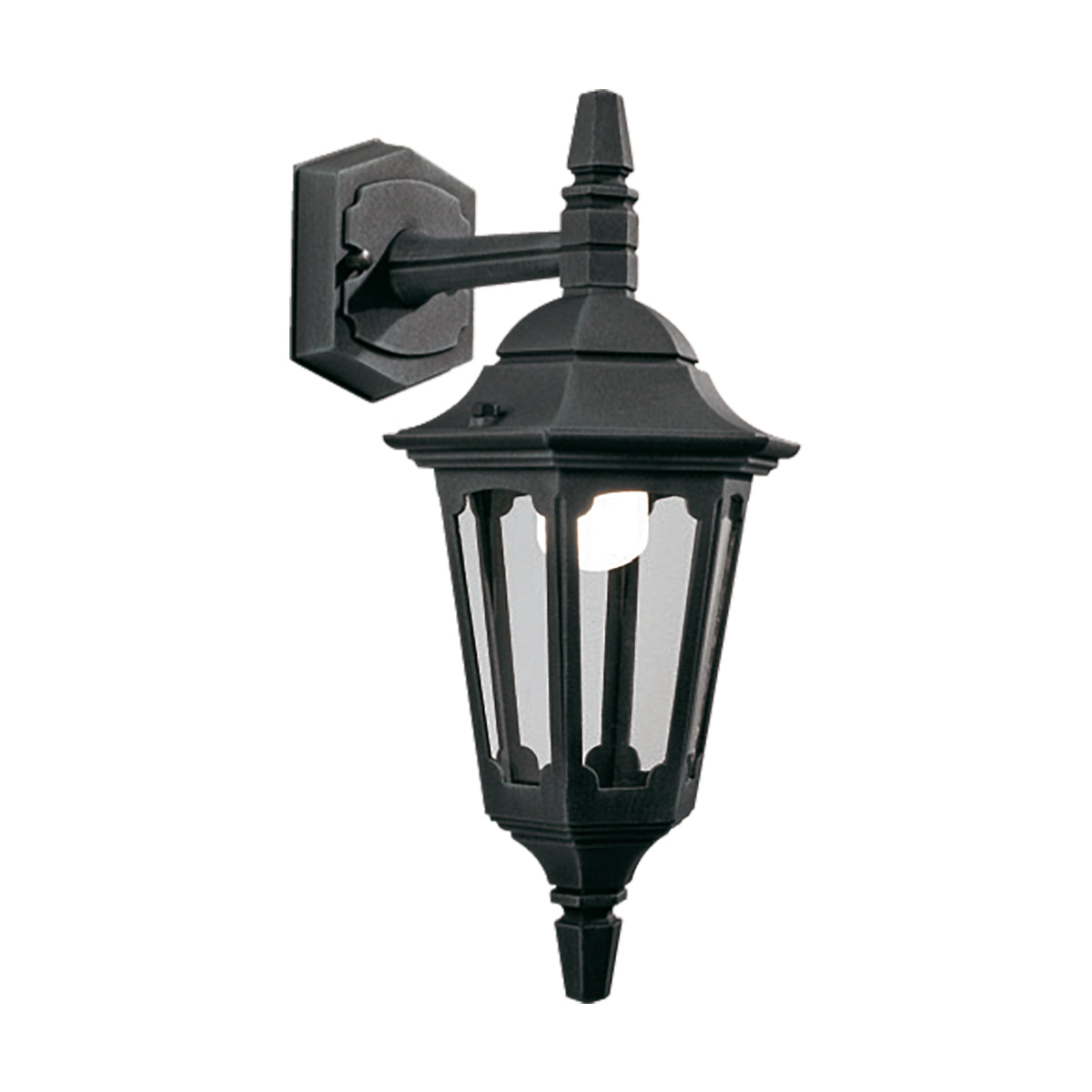 Parish Small & Down Wall Lantern - Black Finish