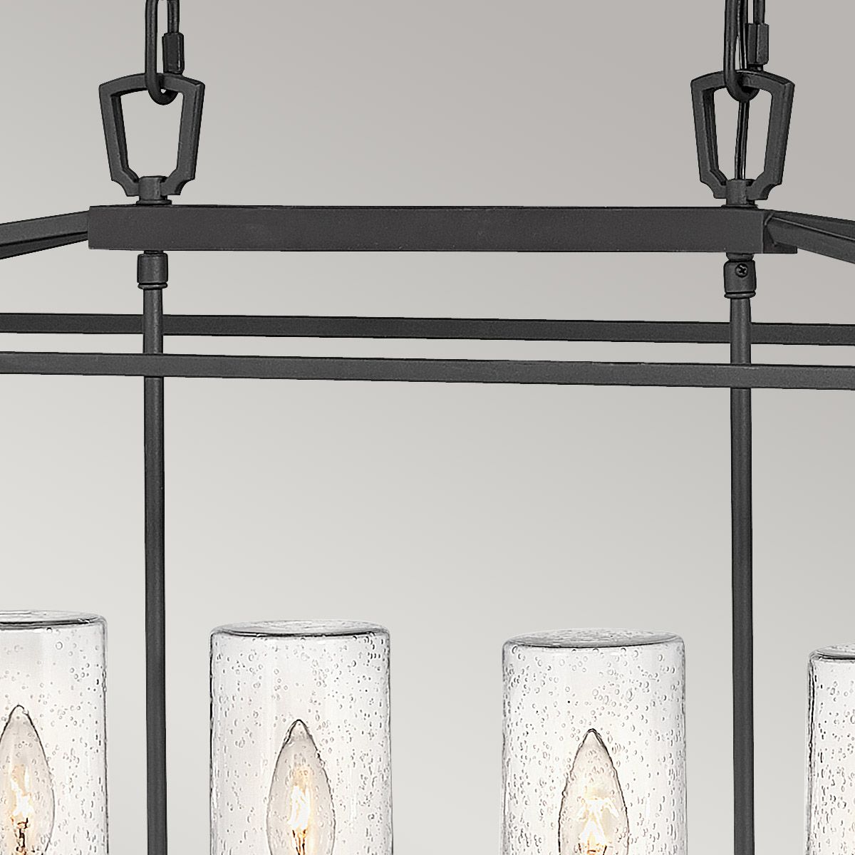 Alford Place 6 Light Outdoor Linear Pendant - Museum Black IP44 E14