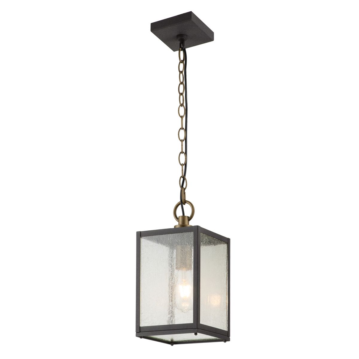 Lahden 1 Light Chain Lantern - Weathered Zinc IP44 E27
