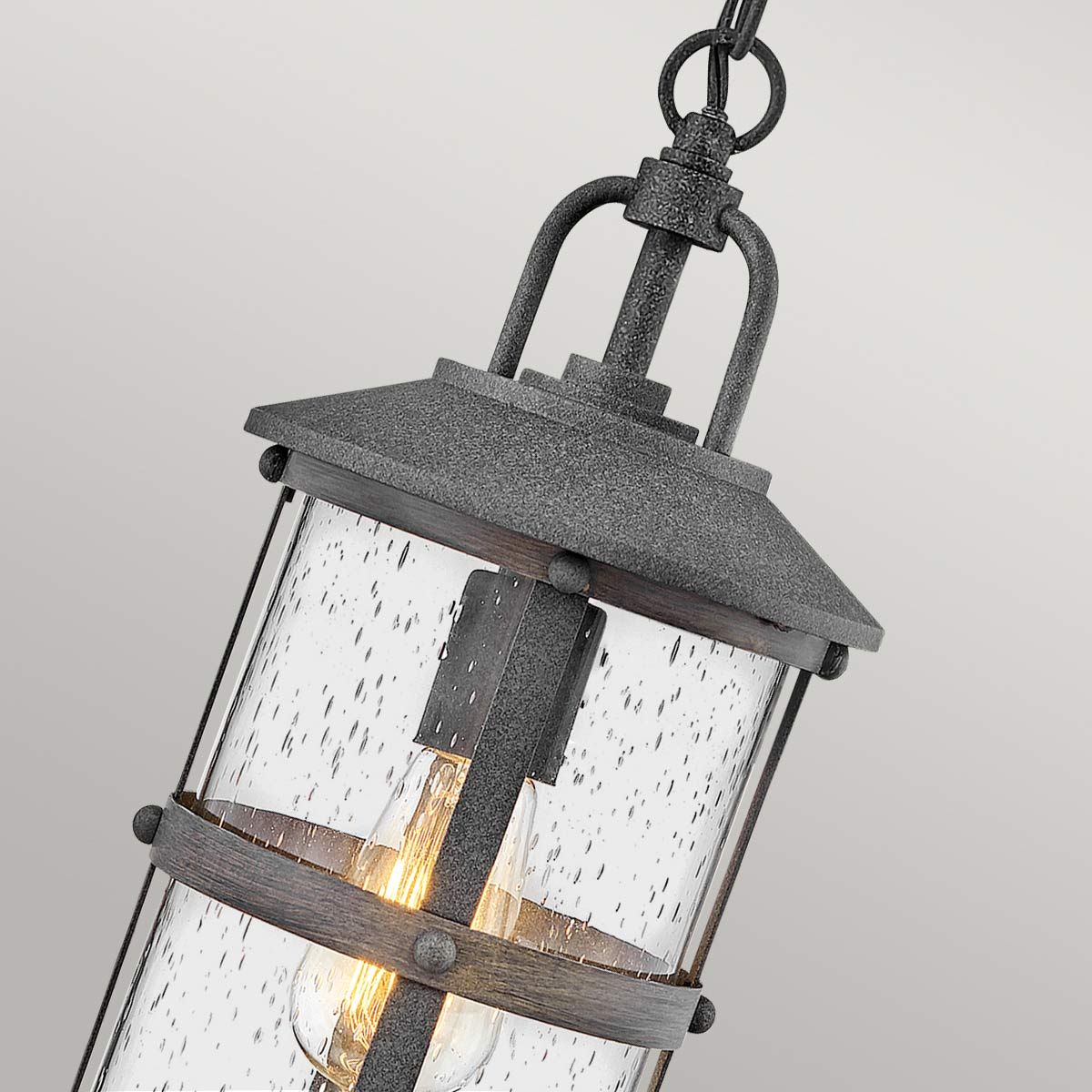 Lakehouse 1/6Lt Chain Lantern - Aged Zinc with Driftwood Grey IP44 E27