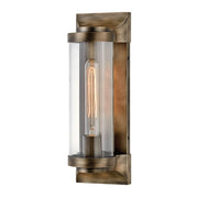 Pearson 1 Light Medium Wall Lantern - Burnished Bronze/Textured Black E27 IP44