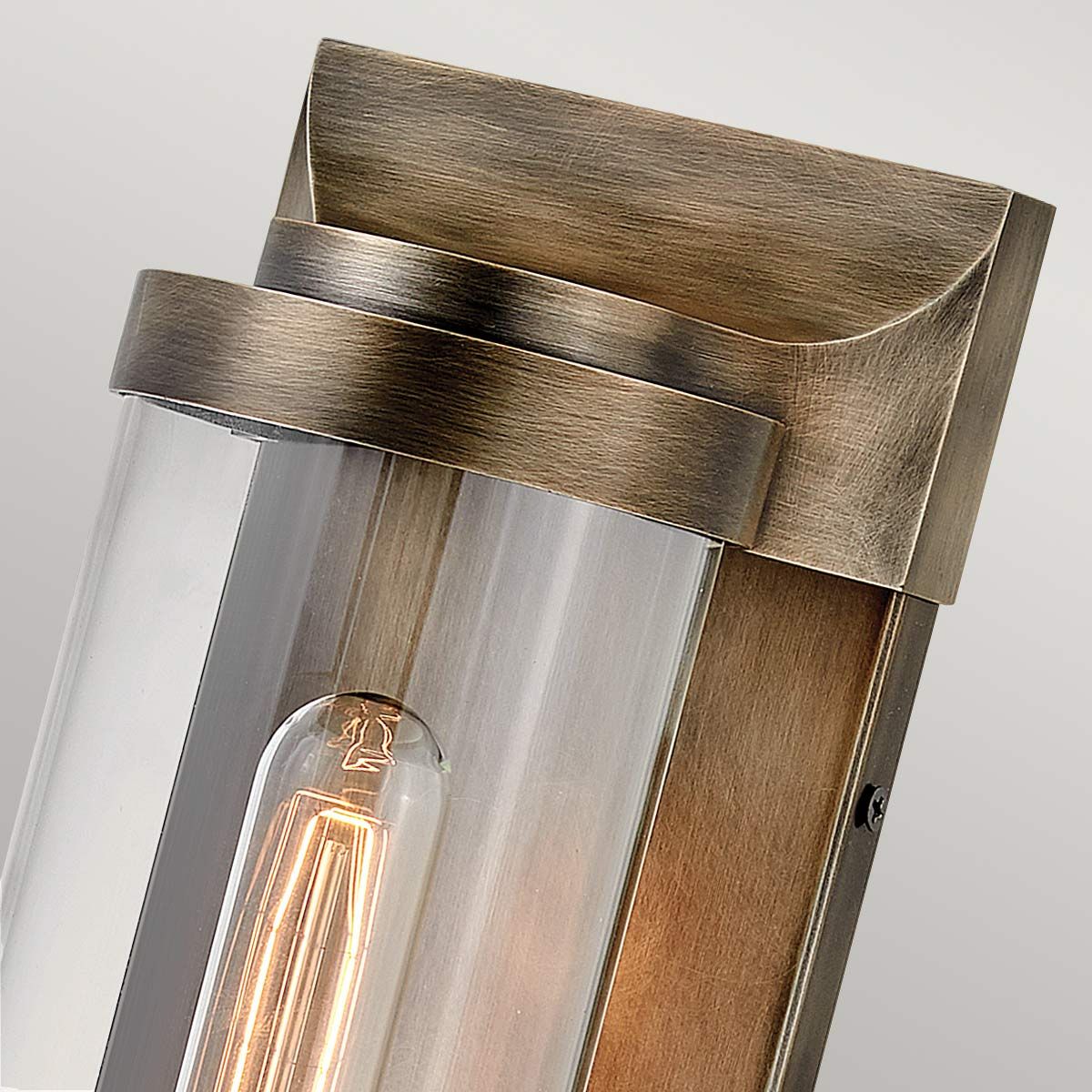 Pearson 1 Light Medium Wall Lantern - Burnished Bronze/Textured Black E27 IP44