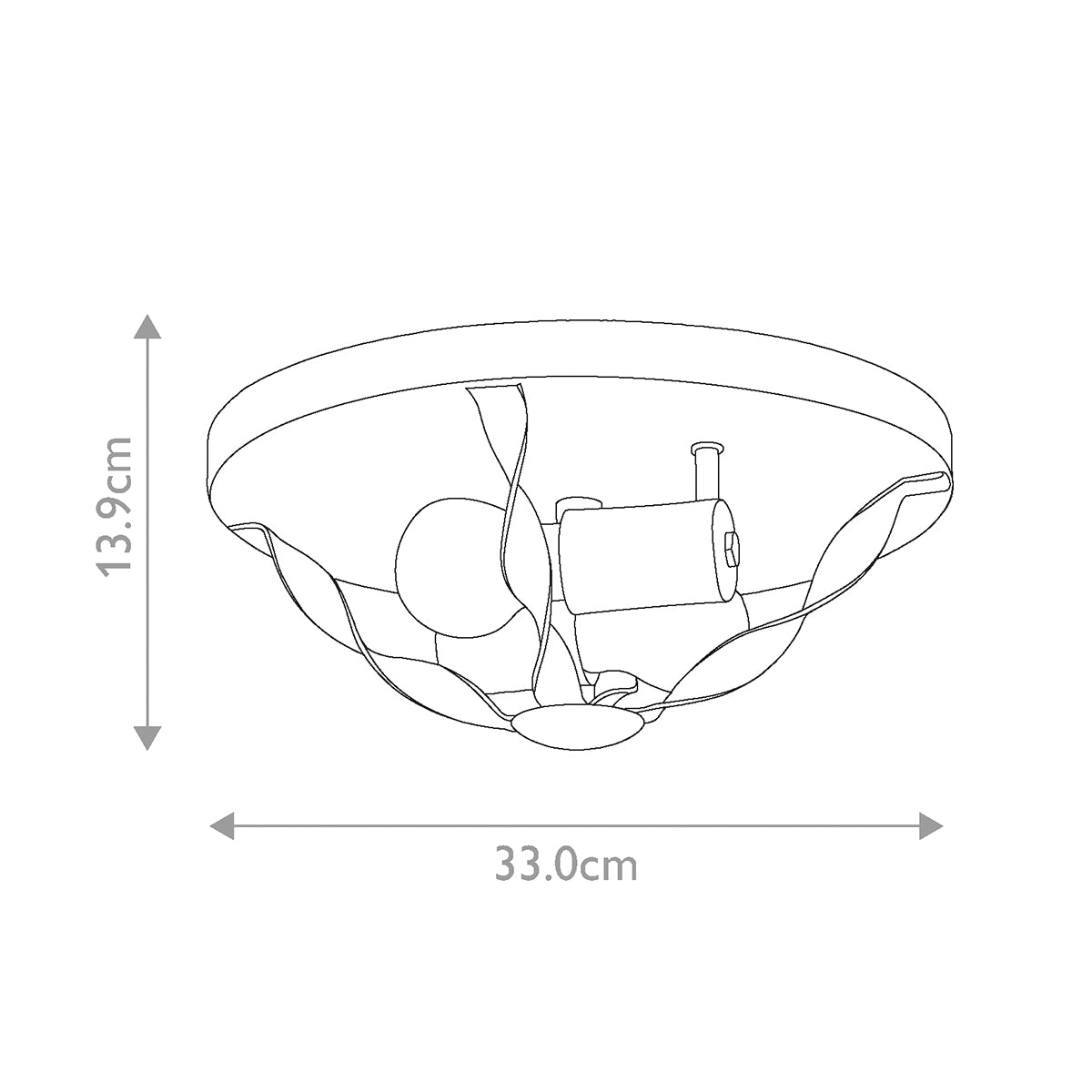 Bradbury 2 Light Flush - Antique White/Grey Ash E27