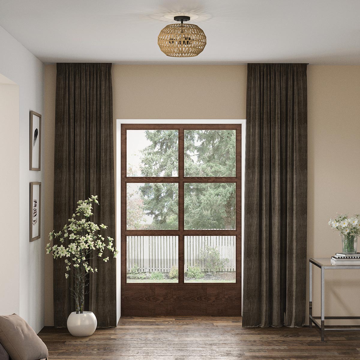 Quoizel Casablanca 3 lt Semi Flush - Palladian Bronze E27