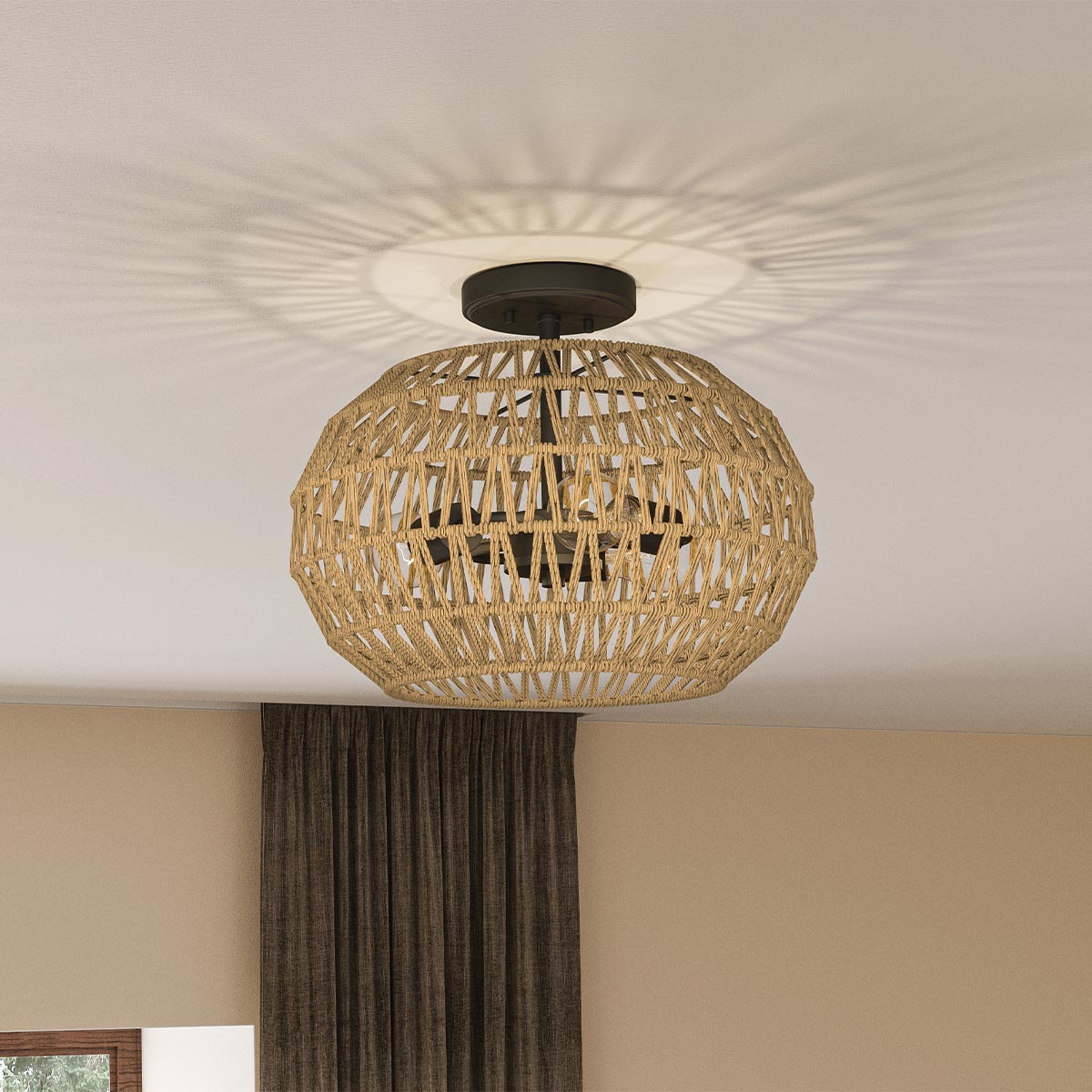 Quoizel Casablanca 3 lt Semi Flush - Palladian Bronze E27