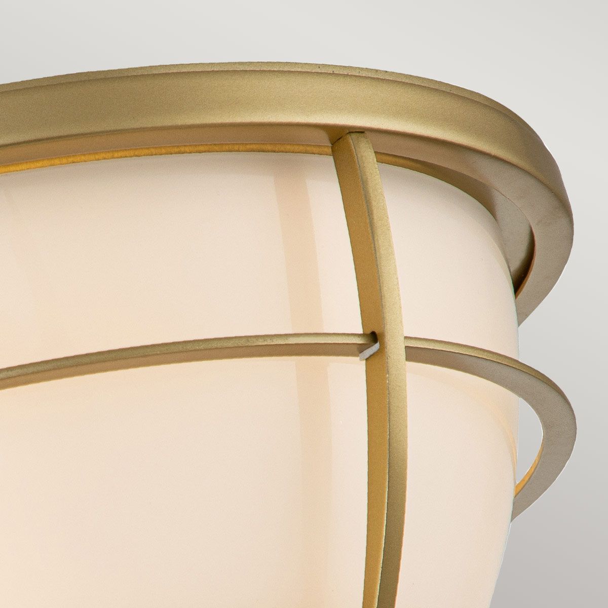 Chance 2Lt Flush Bathroom Light IP44 - Polished Chrome / Painted Natural Brass