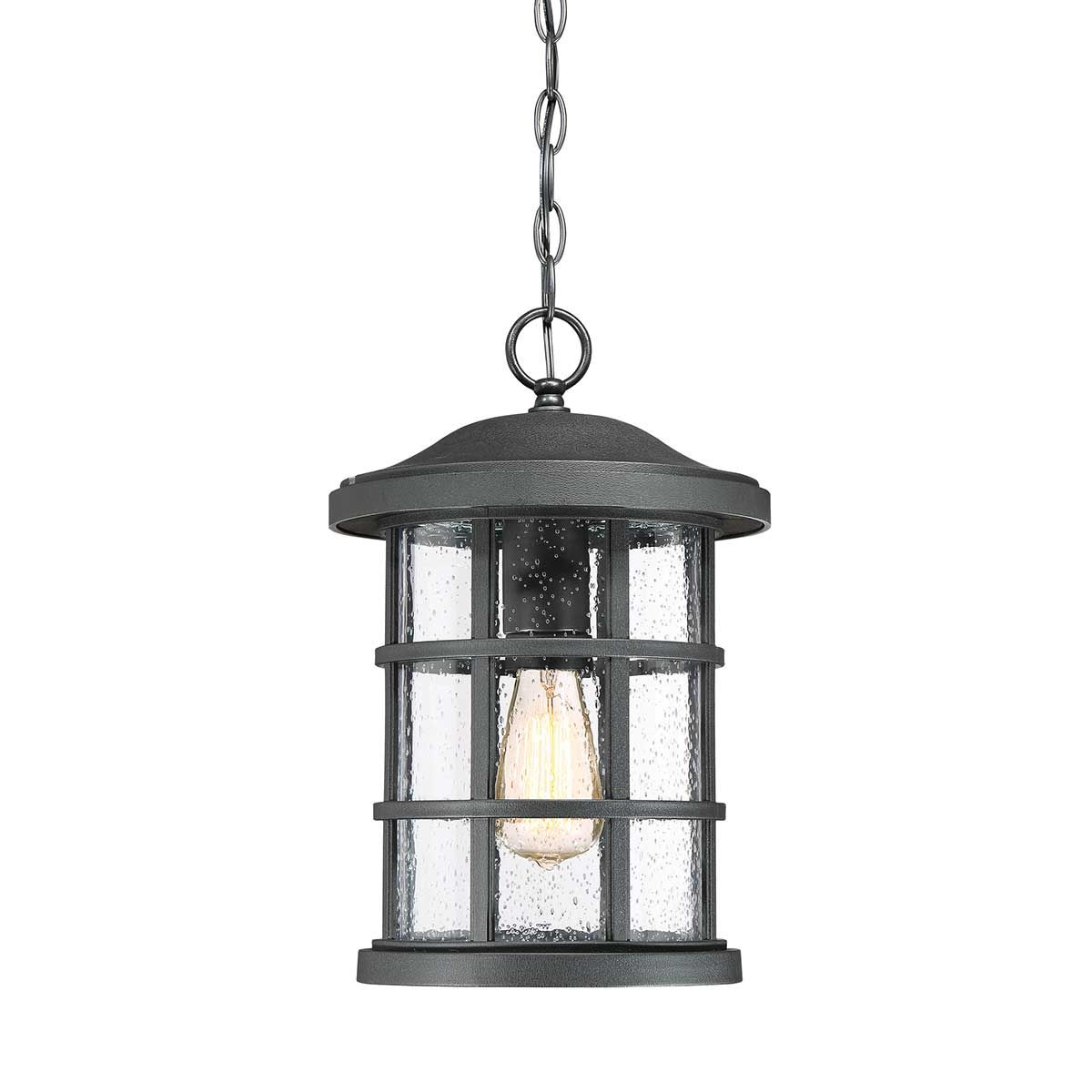 Crusade 1 Light Chain Lantern - Earth Black IP44 E27