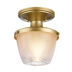 Dublin 1 Light Semi-Flush Mount IP44 – Painted Natural Brass/Polished Chrome