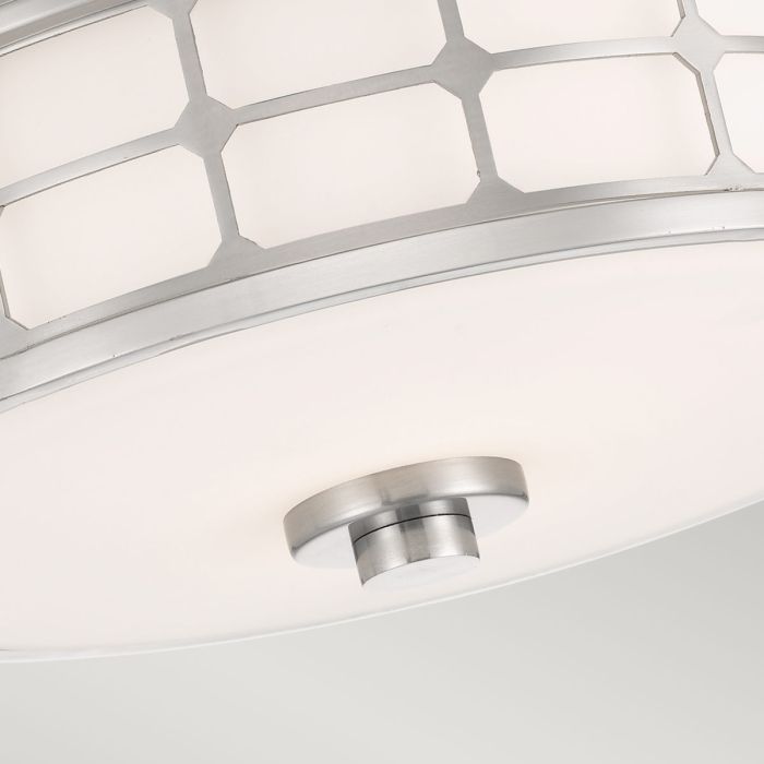 Guardian 2Lt Flush IP44 - Brushed Nickel / Painted Natural Brass