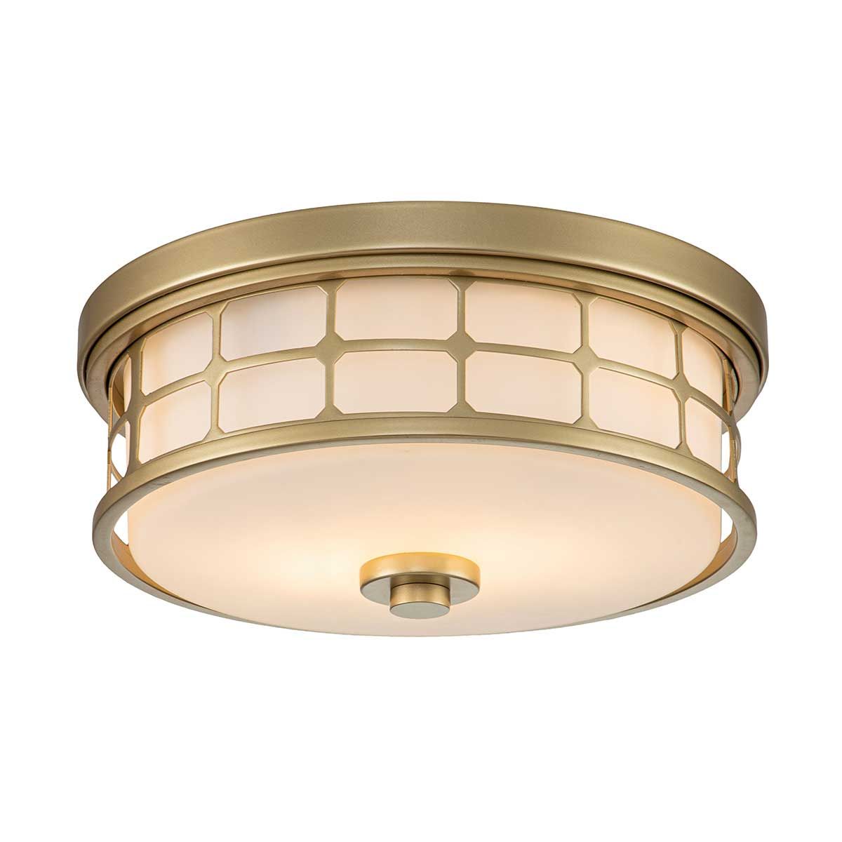 Guardian 2Lt Flush IP44 - Brushed Nickel / Painted Natural Brass