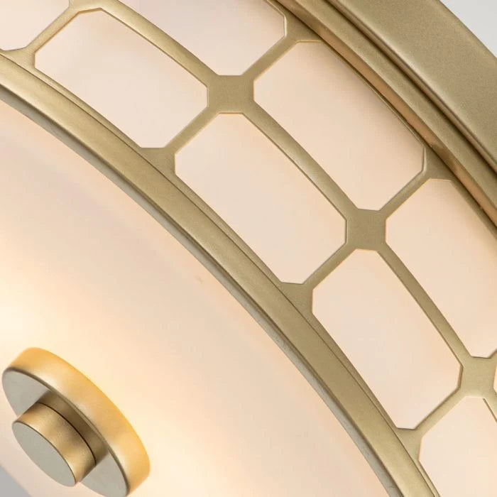 Guardian 2Lt Flush IP44 - Brushed Nickel / Painted Natural Brass