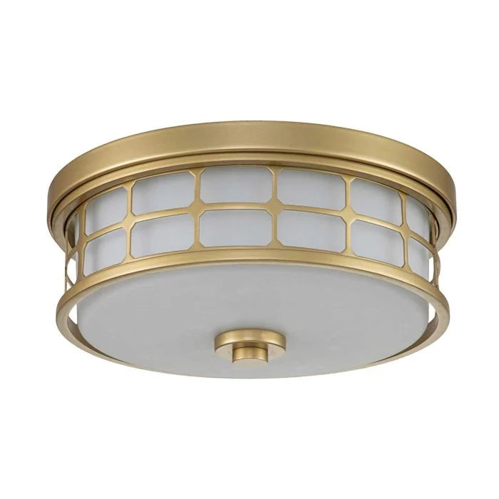 Guardian 2Lt Flush IP44 - Brushed Nickel / Painted Natural Brass