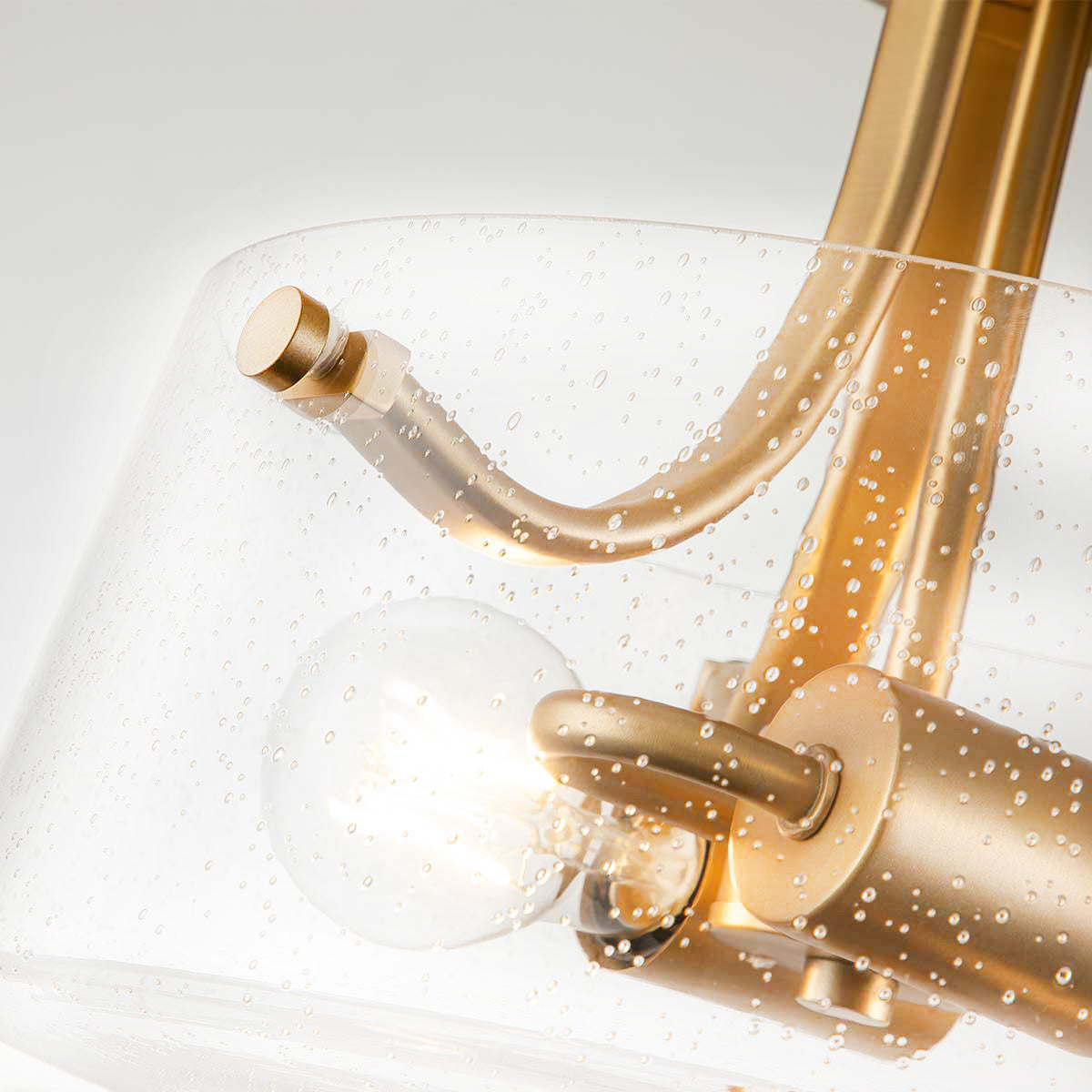 Hollister 2 Light Semi-Flush - Brushed Brass/ Polished Nickel E27