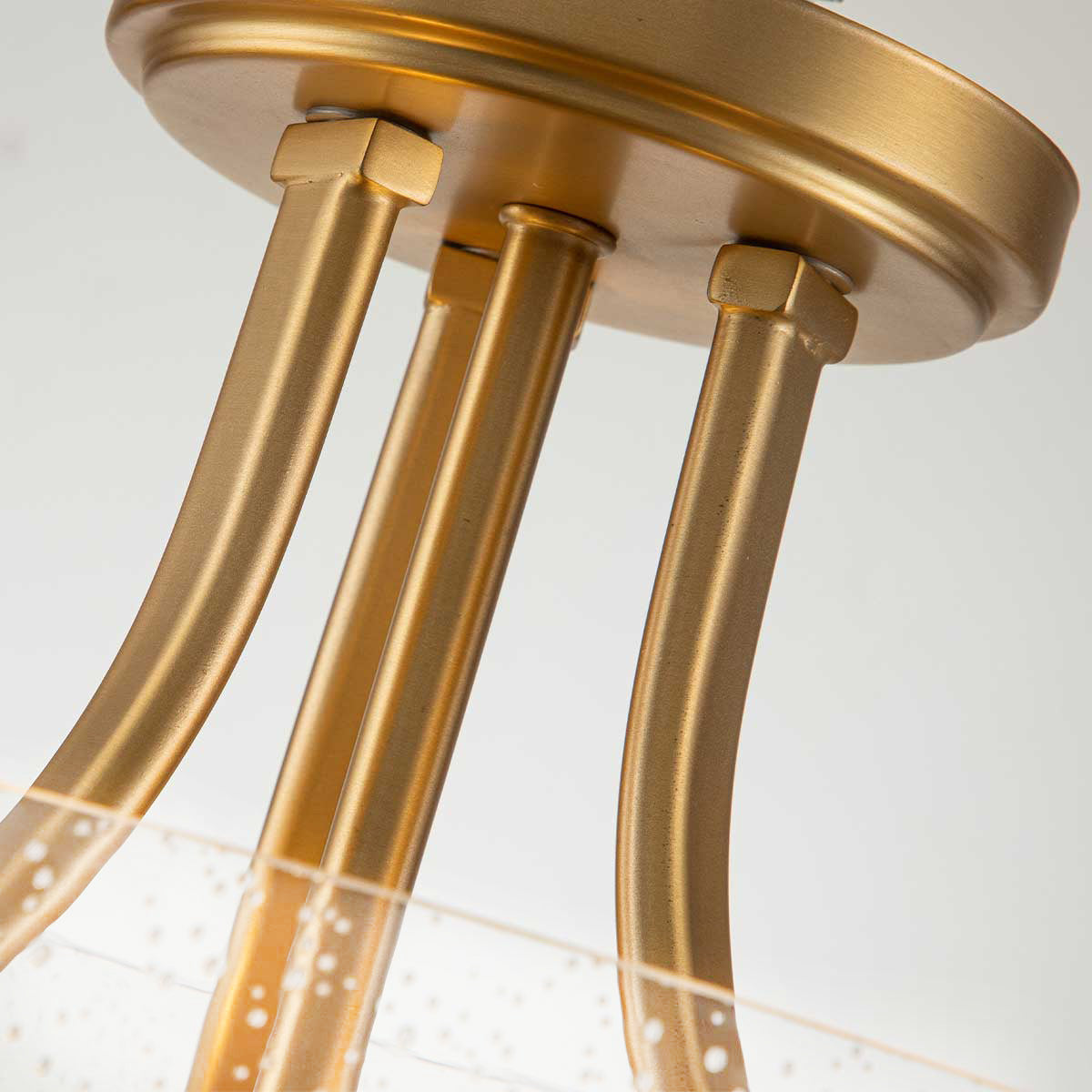Hollister 2 Light Semi-Flush - Brushed Brass/ Polished Nickel E27