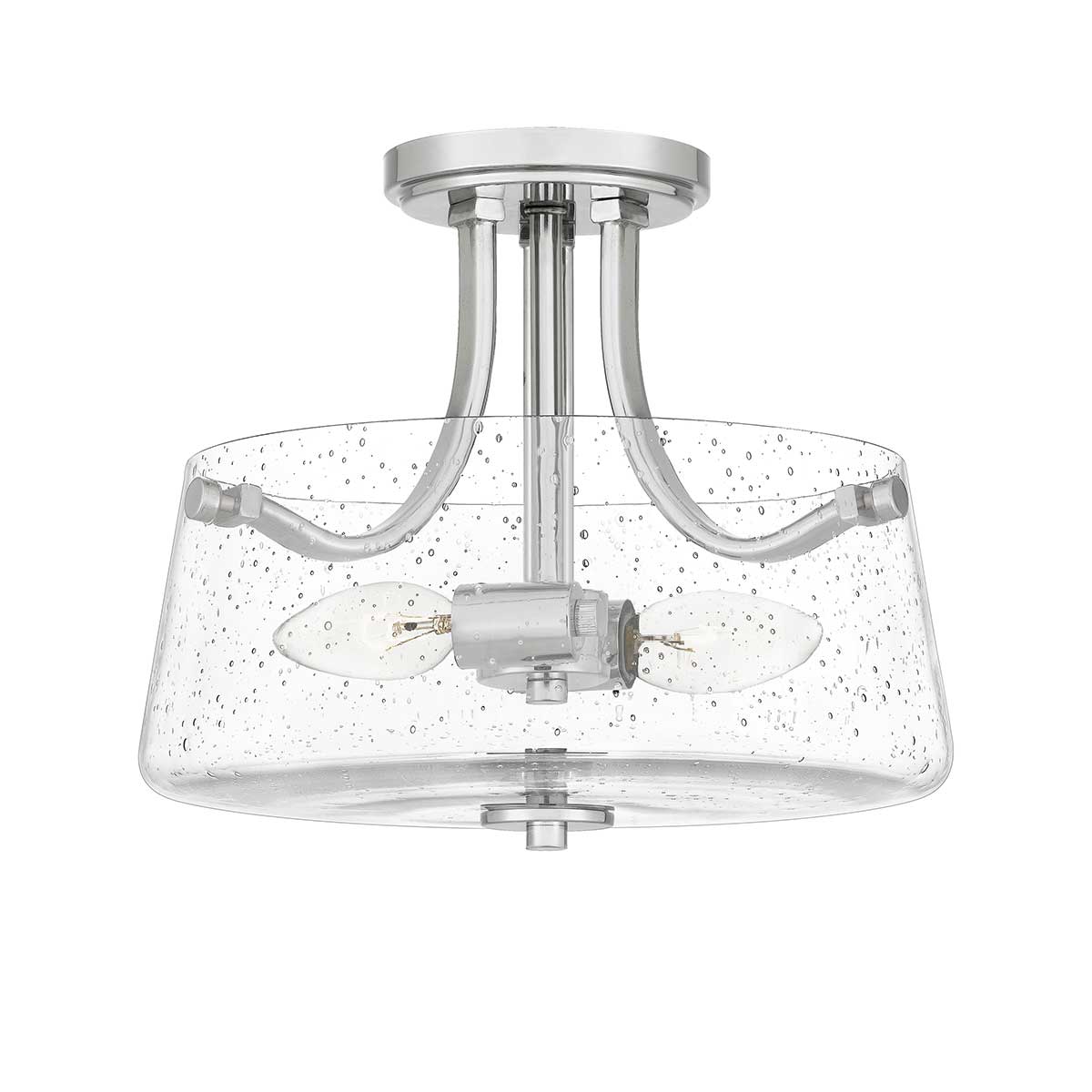 Hollister 2 Light Semi-Flush - Brushed Brass/ Polished Nickel E27