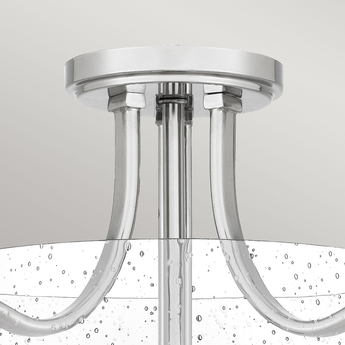 Hollister 2 Light Semi-Flush - Brushed Brass/ Polished Nickel E27