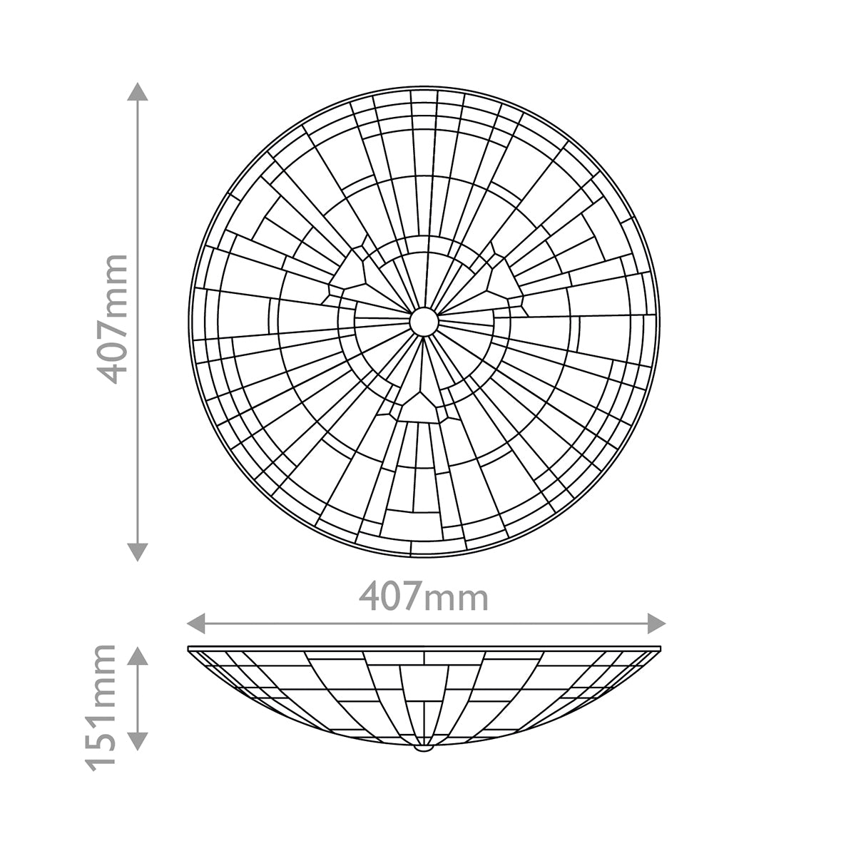 Inglenook 2 lt Flush - Valiant Bronze & Art Glass Shade E27