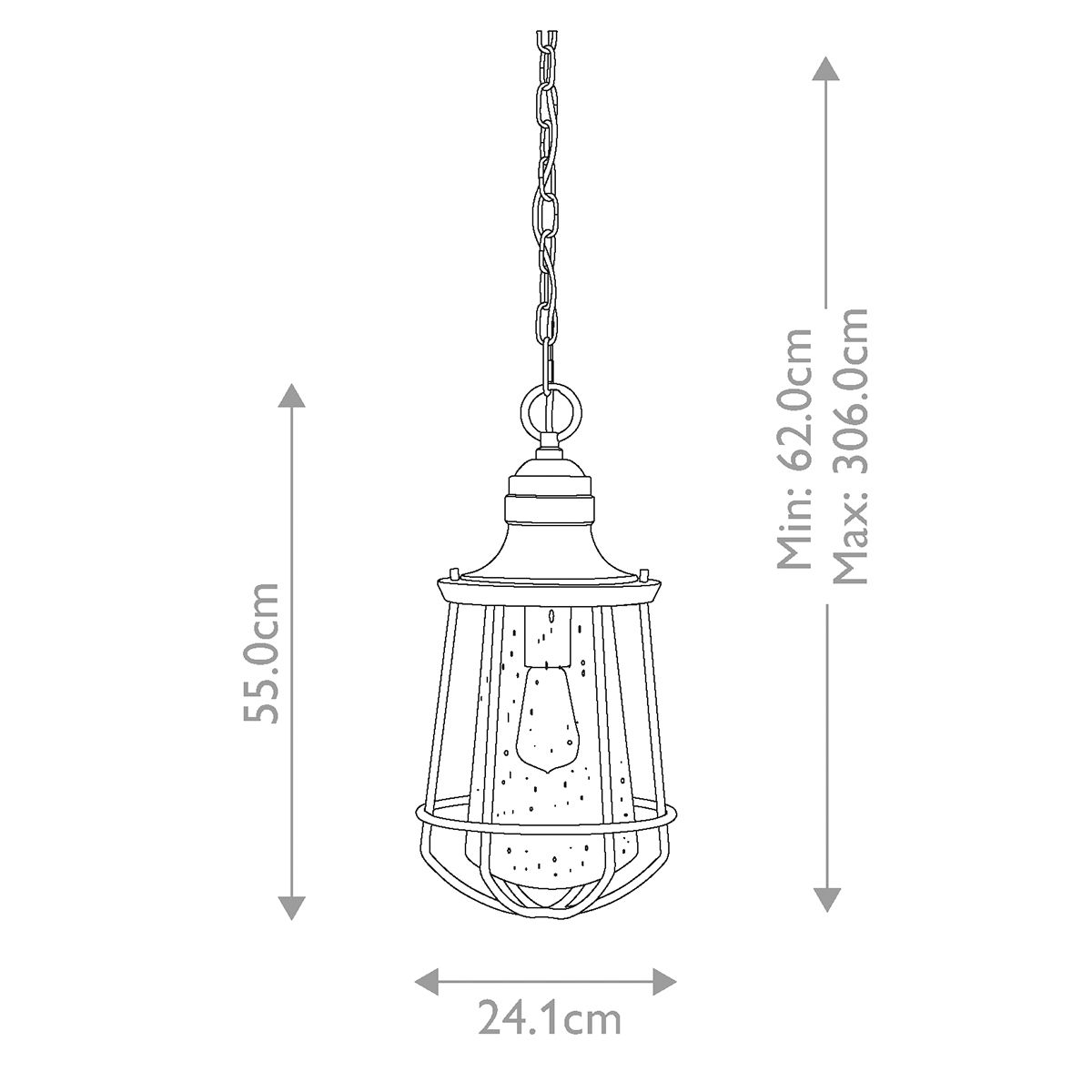 Marine 1 Light Small Chain Lantern - Western Bronze IP23 E27
