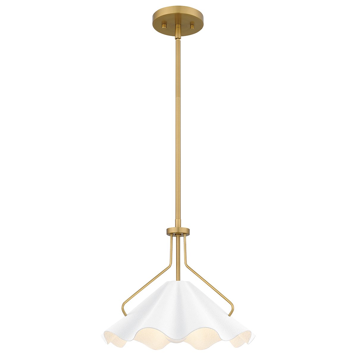 Quoizel Mejia 1 lt Pendant - Aged Brass, Textured White Steel Shade E27