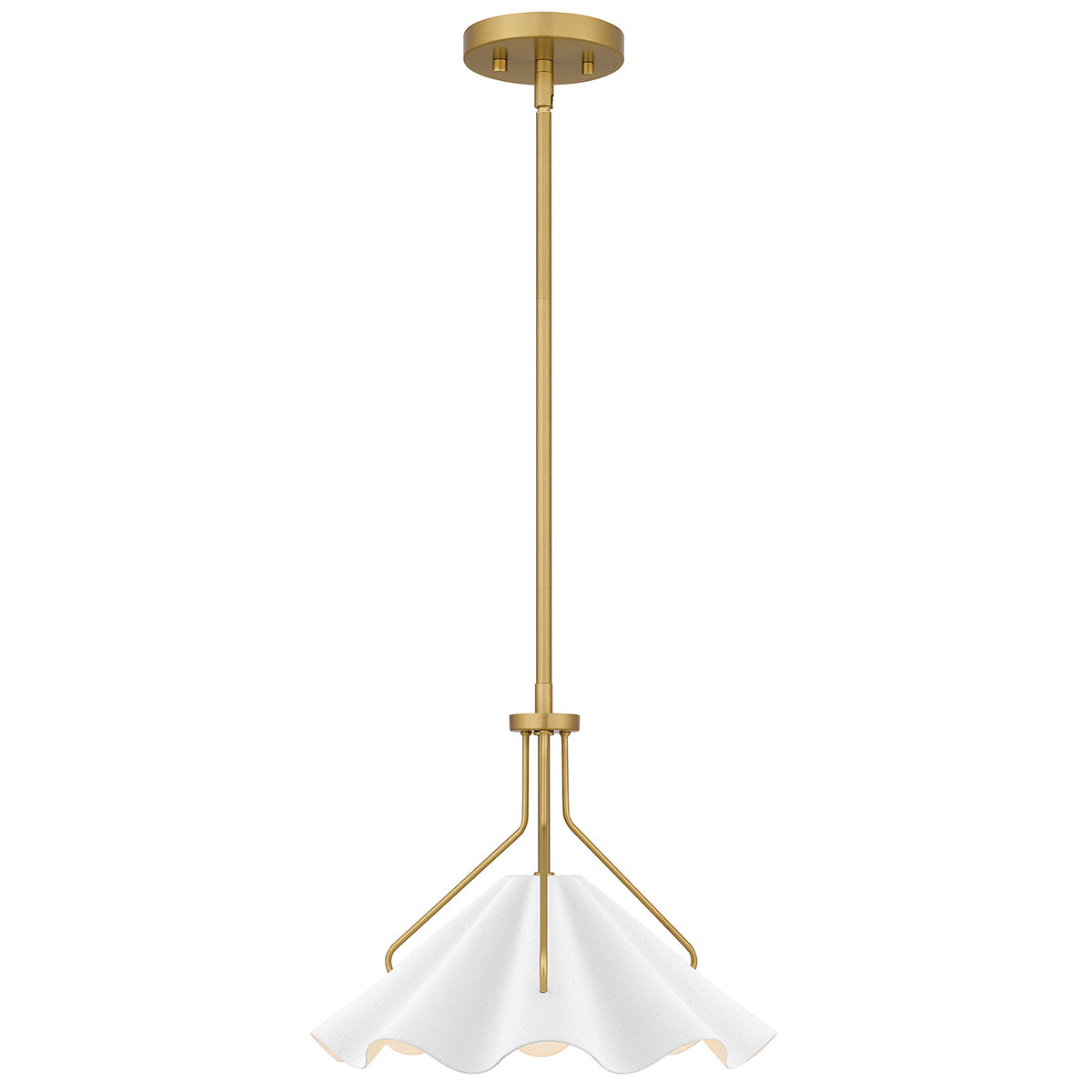Quoizel Mejia 1 lt Pendant - Aged Brass, Textured White Steel Shade E27